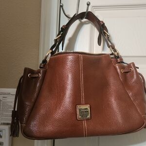 Dooney & Bourke Brown Aqua Shoulder Bag with Metal Accents